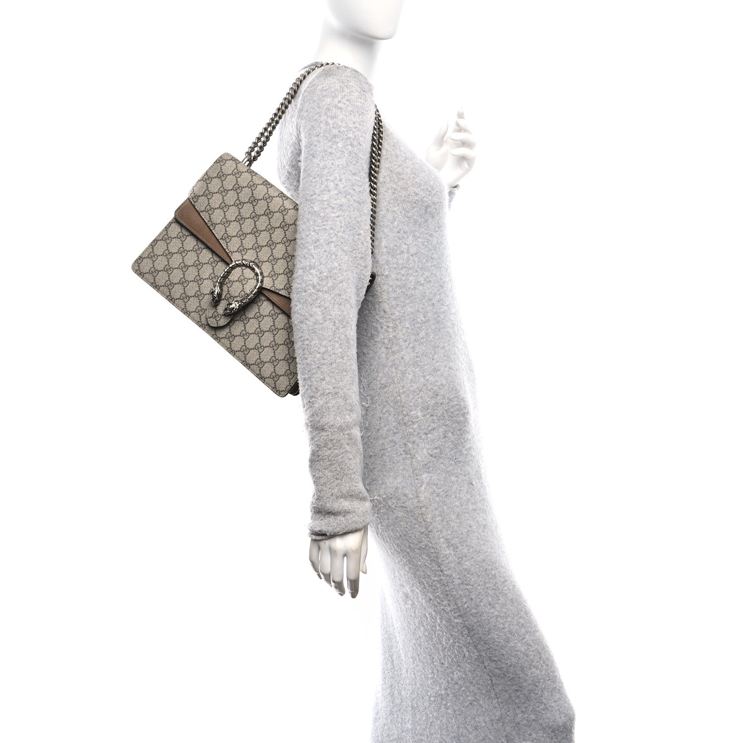 Gucci GG Supreme Monogram Medium Dionysus Shoulder Bag Taupe 2 of 10