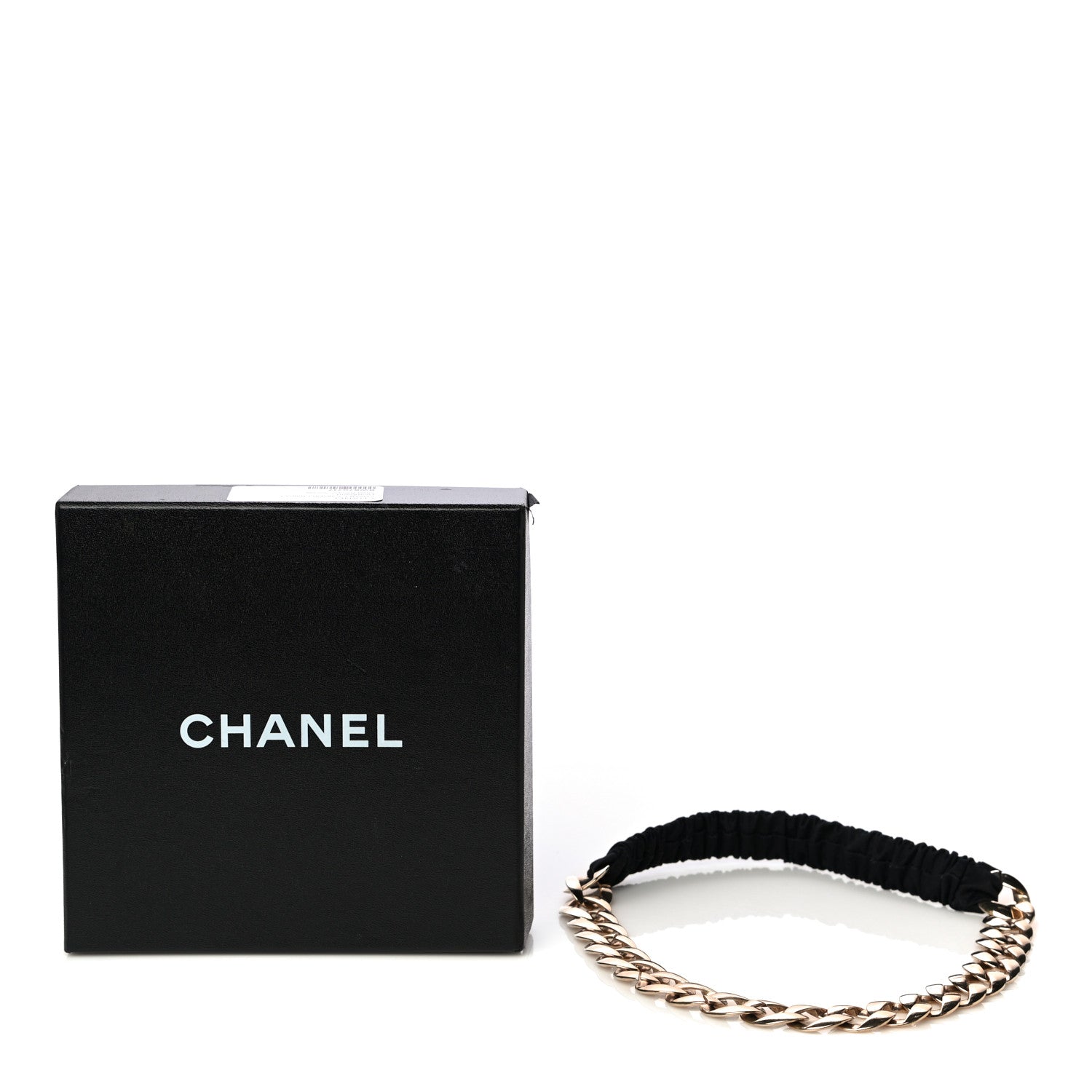 Chanel Canvas Chain CC Headband Black Gold 6 of 6