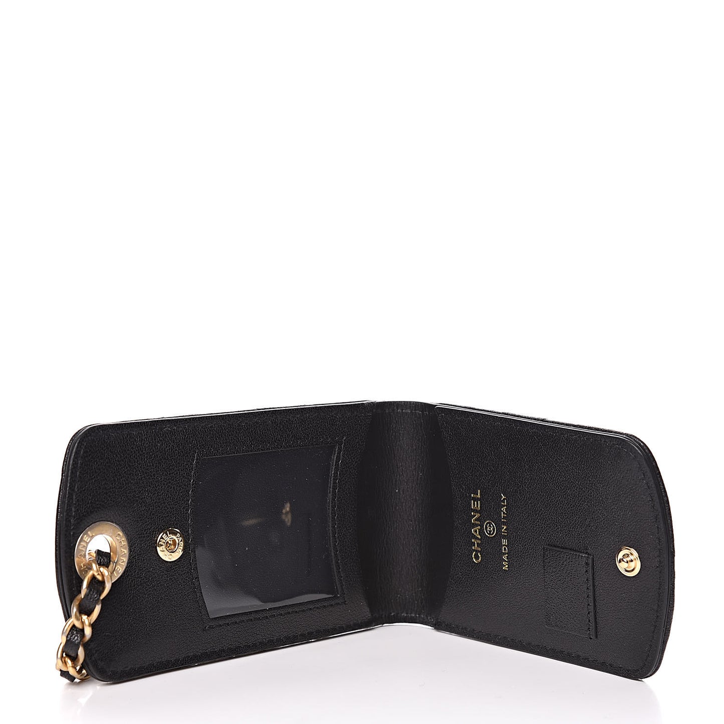 Lambskin Quilted 19 Luggage Tag Black