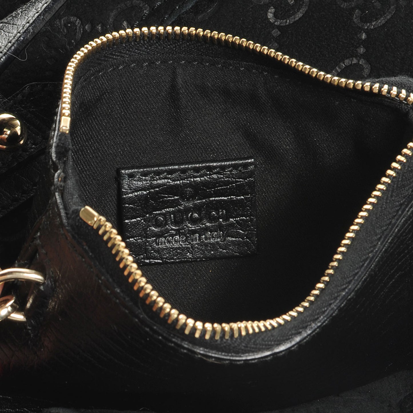 Suede Shearling Guccissima Jolicoeur Tote Black