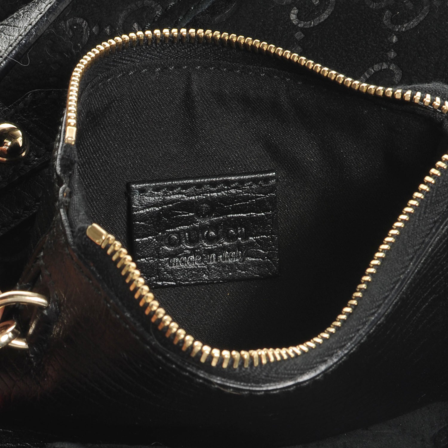 Gucci Suede Shearling Guccissima Jolicoeur Tote Black 6 of 7