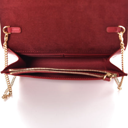 Fendi Vitello Century Eyebrow Monster Eyes Embossed Tube Wallet on Chain Fragola 5 of 7