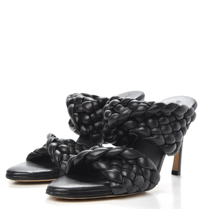 Bottega Veneta Nappa Twisted Padded Intrecciato Curve Slide Sandals 38.5 Black 3 of 8