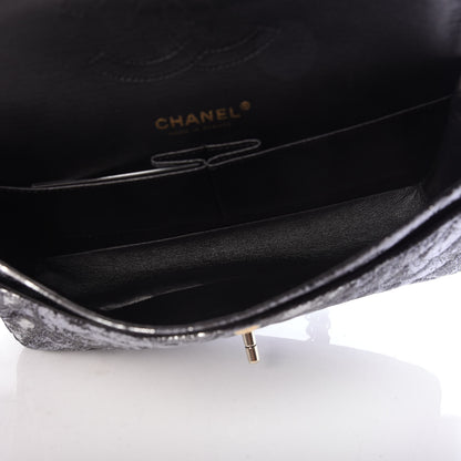 Chanel Metallic Brocade Quilted Medium Double Flap Dark Grey 5 of 11
