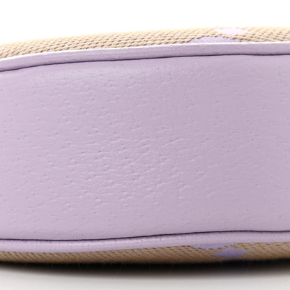 Gucci Monogram Jumbo GG Textured Dollar Calfskin Mini Ophidia Half Moon Hobo Beige Lapis 9 of 10