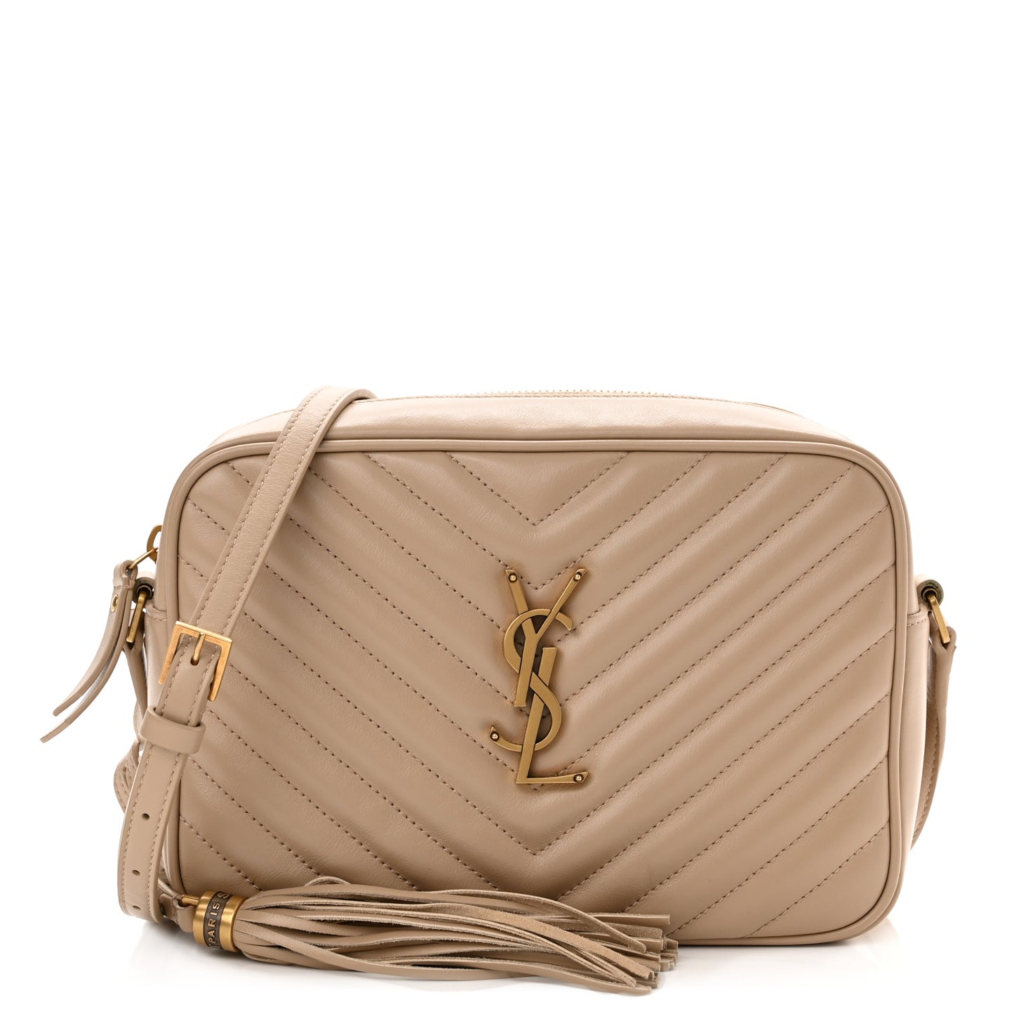 Calfskin Matelasse Monogram Lou Camera Bag Dark Beige