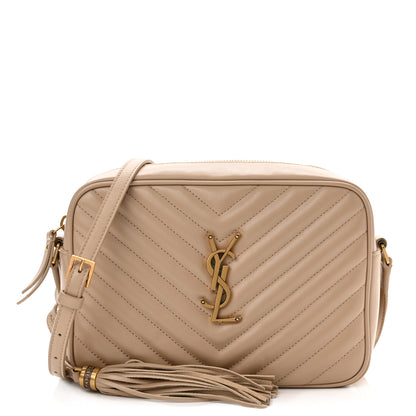 Saint Laurent Calfskin Matelasse Monogram Lou Camera Bag Dark Beige 1 of 11
