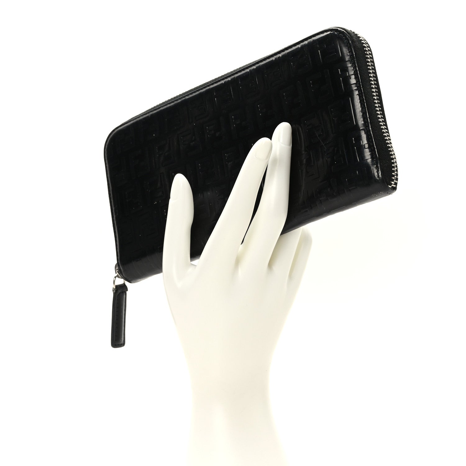 Fendi FF Embossed Zip Around Wallet Black 2 of 8