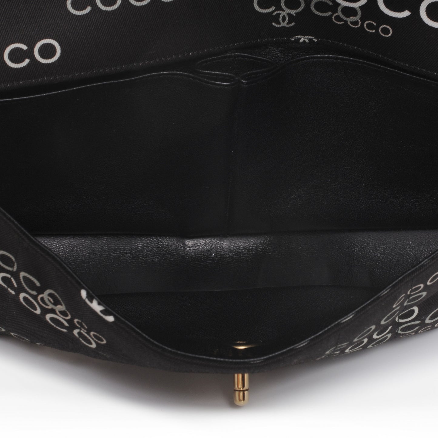Canvas Chocolate Bar Quilted Coco East West Flap Black