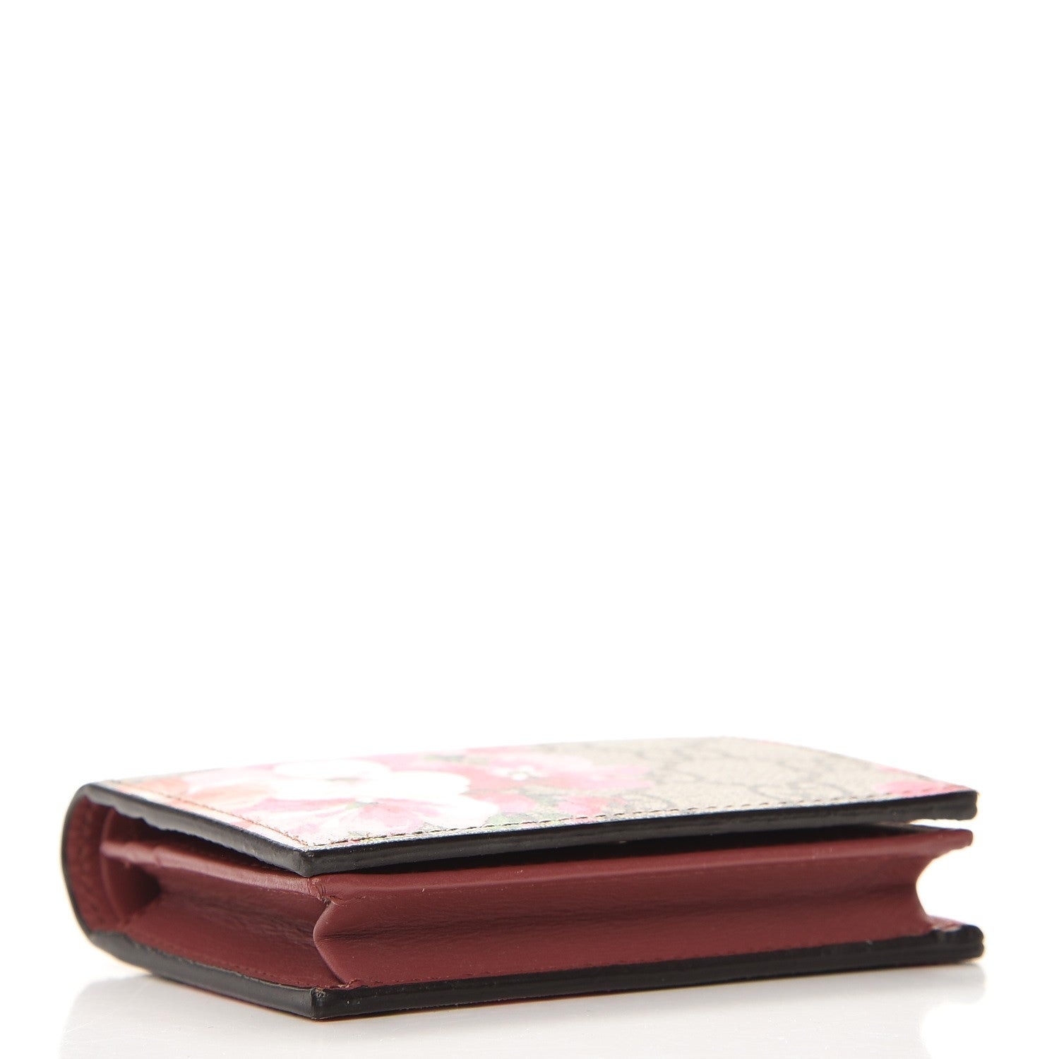 Gucci GG Supreme Monogram Blooms Card Case Beige Multicolor Dry Rose 4 of 8