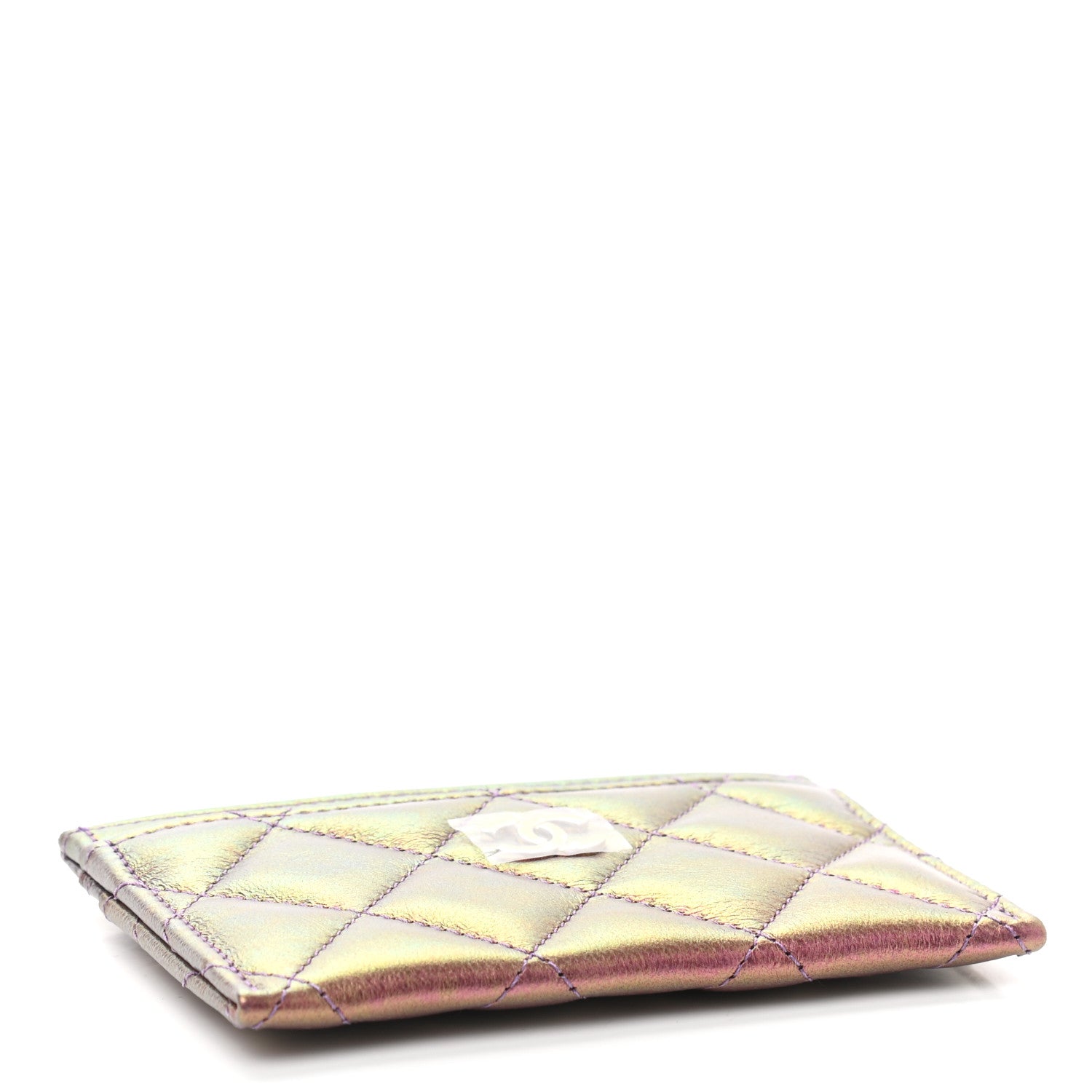 Chanel Iridescent Lambskin Quilted Card Holder Purple 4 of 8