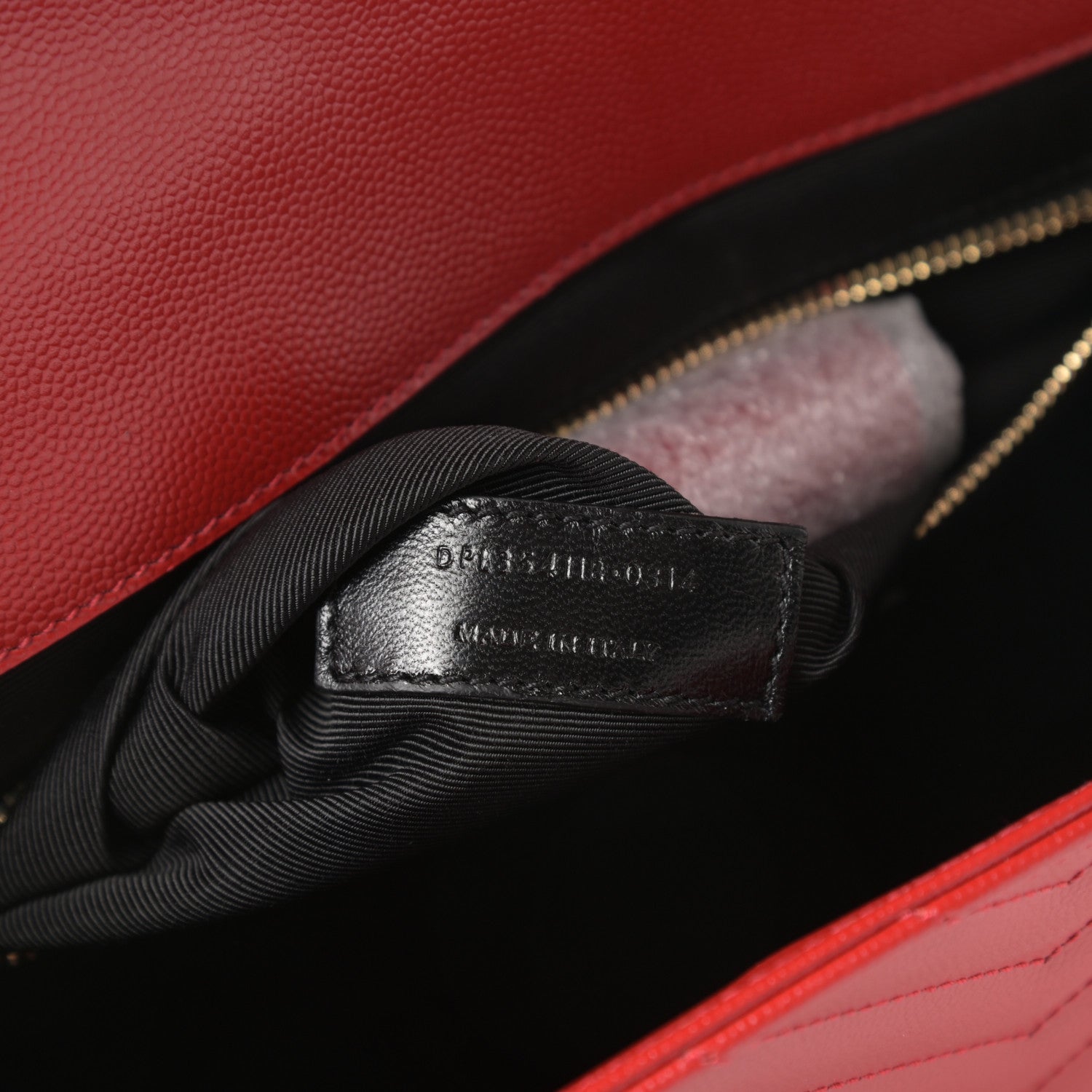 Saint Laurent Grain De Poudre Matelasse Chevron Large Monogram Satchel Lipstick Red 7 of 13