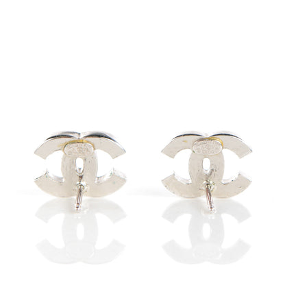 Chanel Crystal Timeless CC Earrings Silver 3 of 5