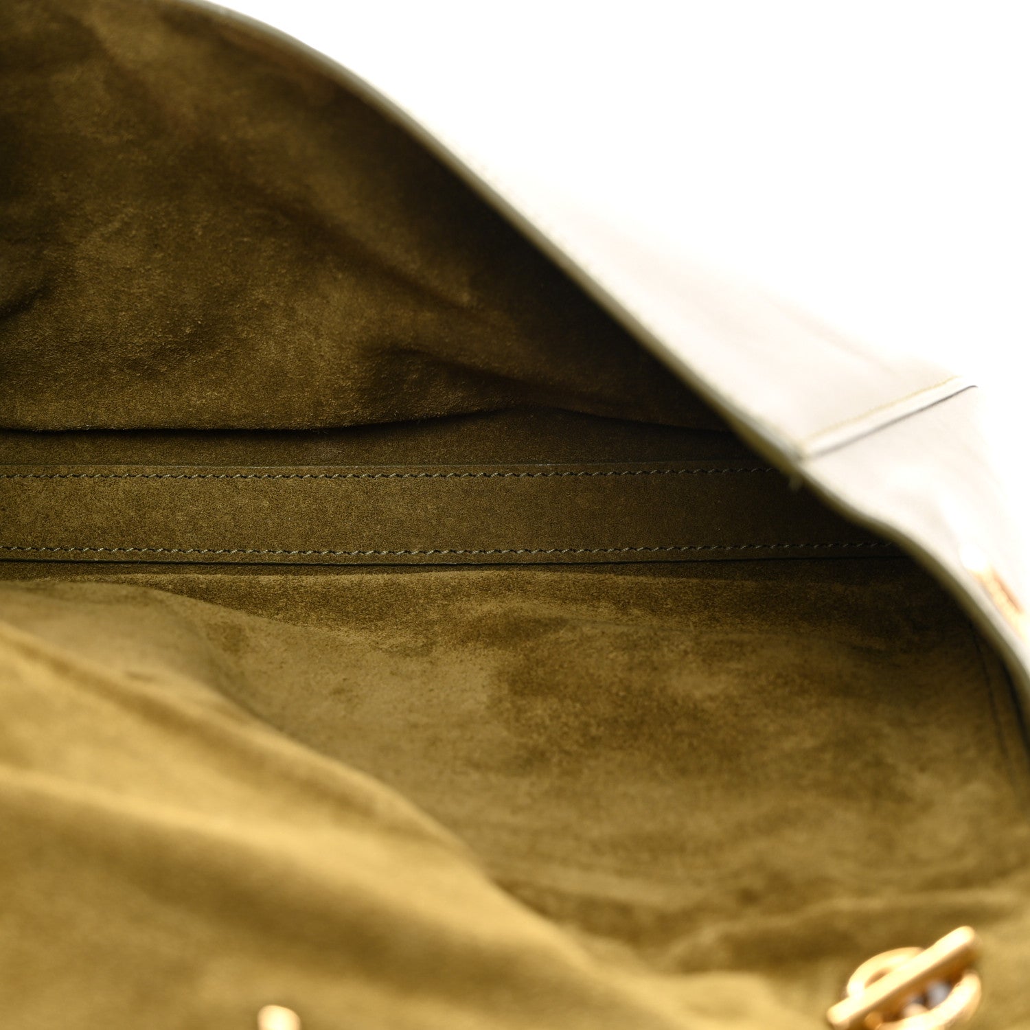 Saint Laurent Smooth Calfskin Suede Small Reversible Monogram Kate Satchel Loden Green 4 of 12