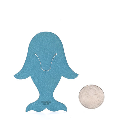 Hermes Chevre Mysore Dolphin Pikabook Bookmark Turquoise 2 of 3