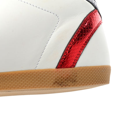 Gucci Calfskin Metallic Ayers Mens Bambi GG Sneakers 10 Great White Notte Red 10 of 10