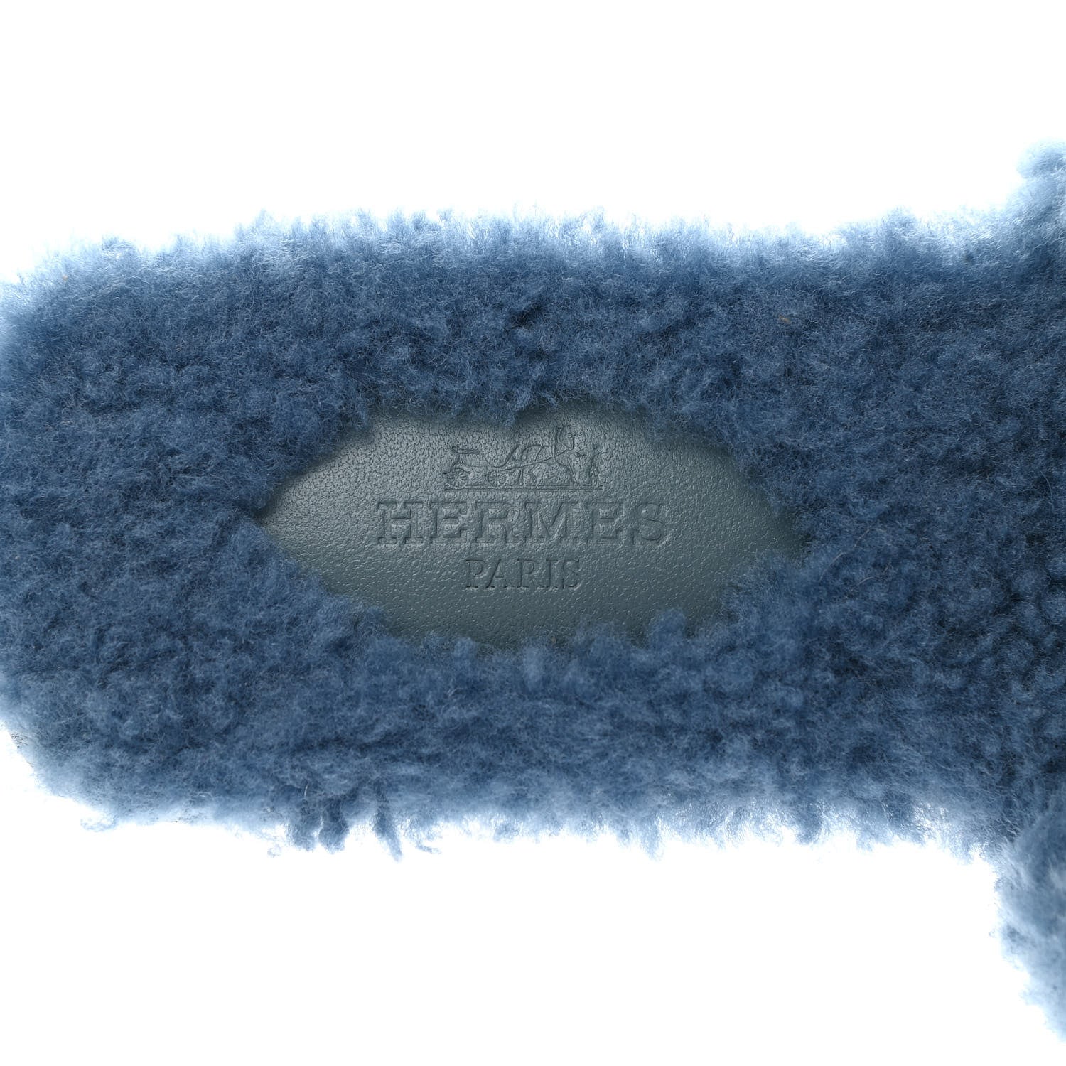 Hermes Woolskin Oran Sandals 35.5 Bleu 6 of 7