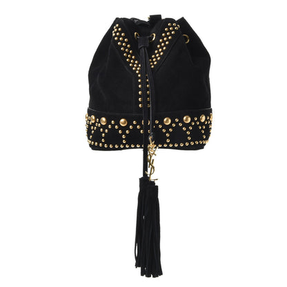 Saint Laurent Suede Small Y Studs Bucket Bag Black 1 of 7