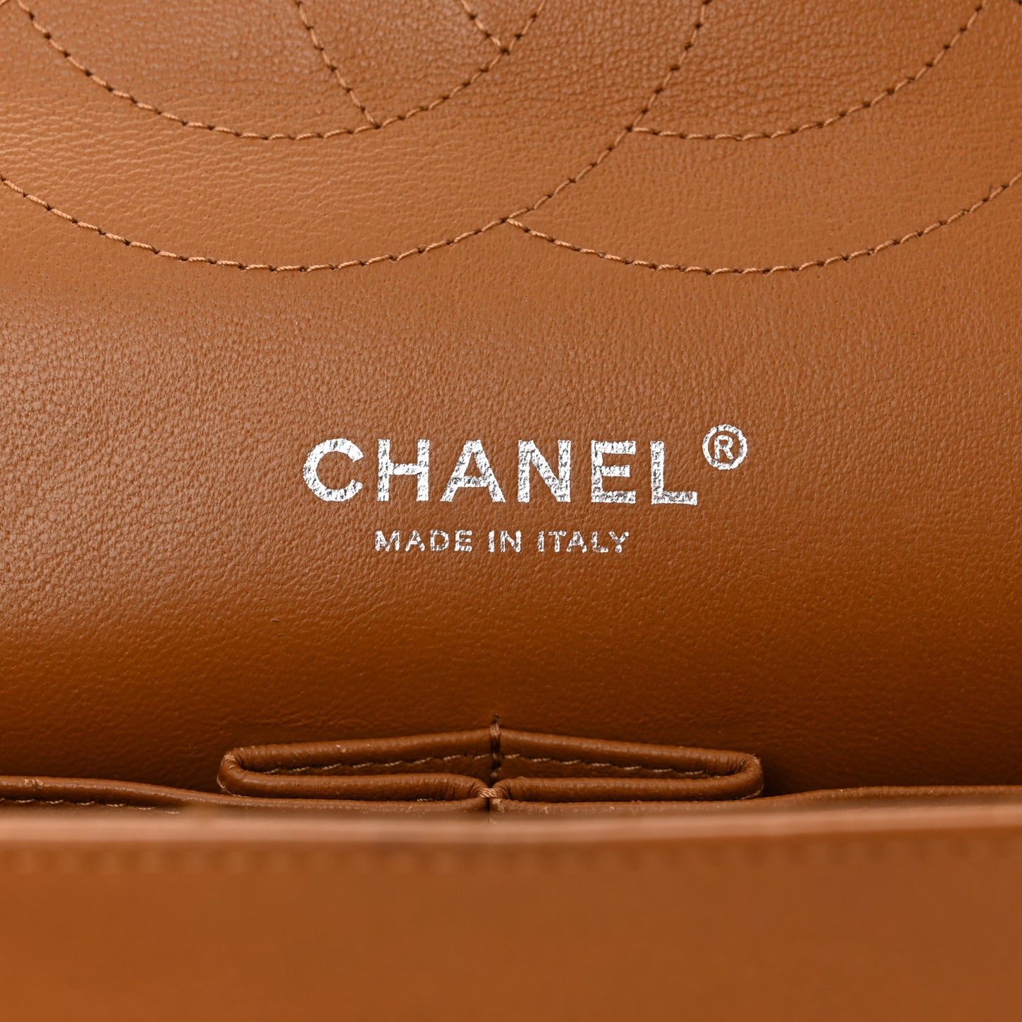 Caviar Quilted Jumbo Double Flap Light Brown