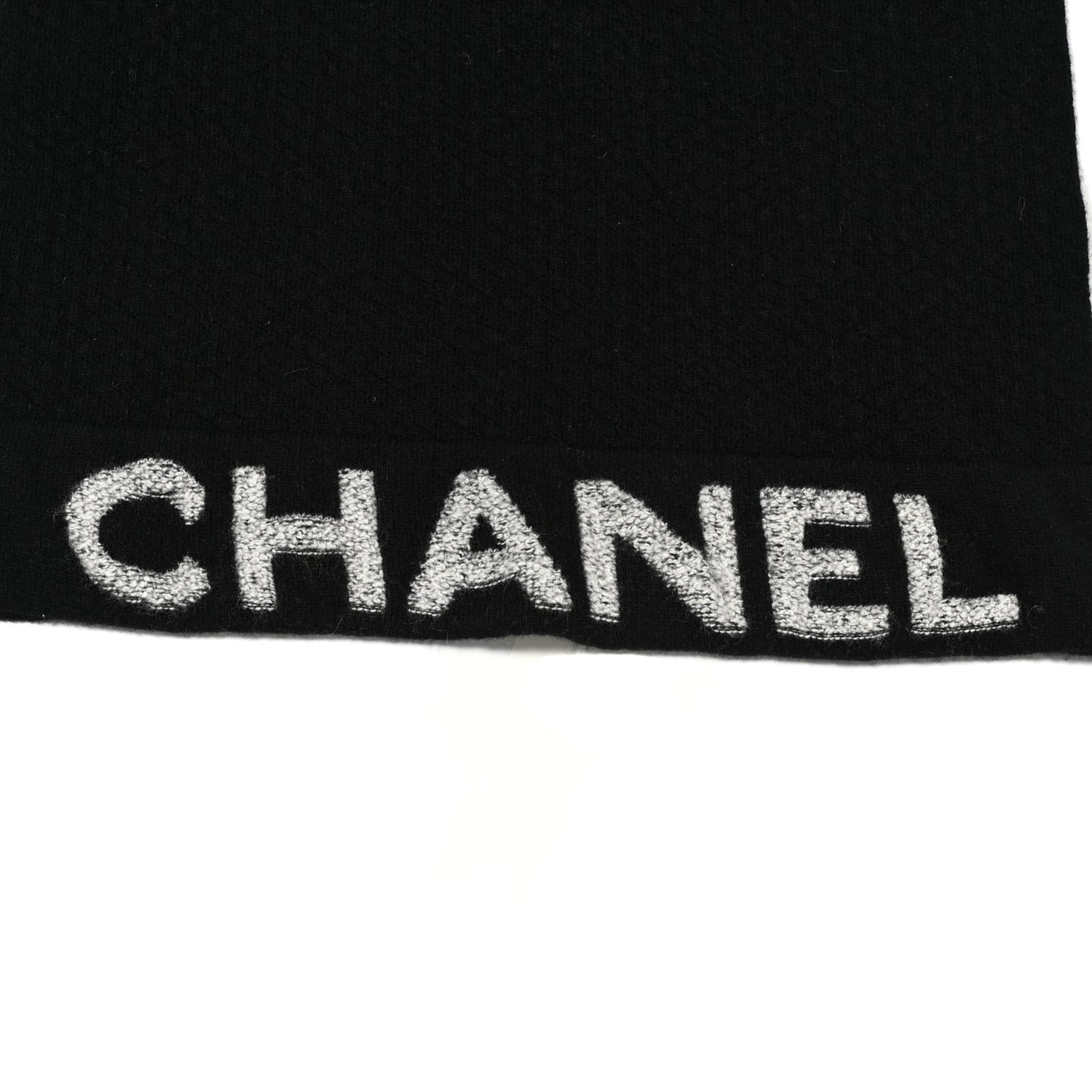 Wool Cashmere CC Logo Scarf Black