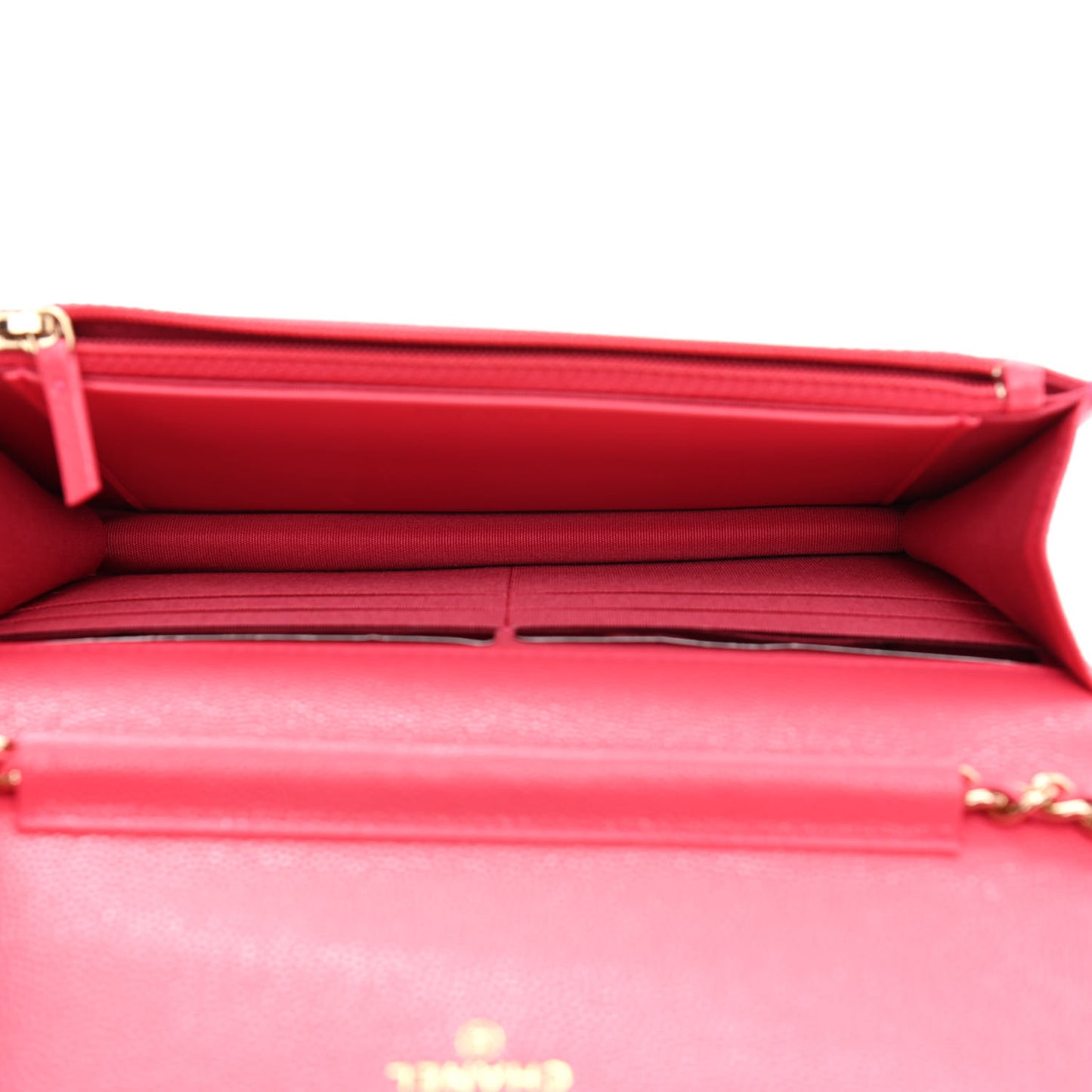 Caviar Quilted French New Wave Chain CC Wallet On Chain WOC Pink