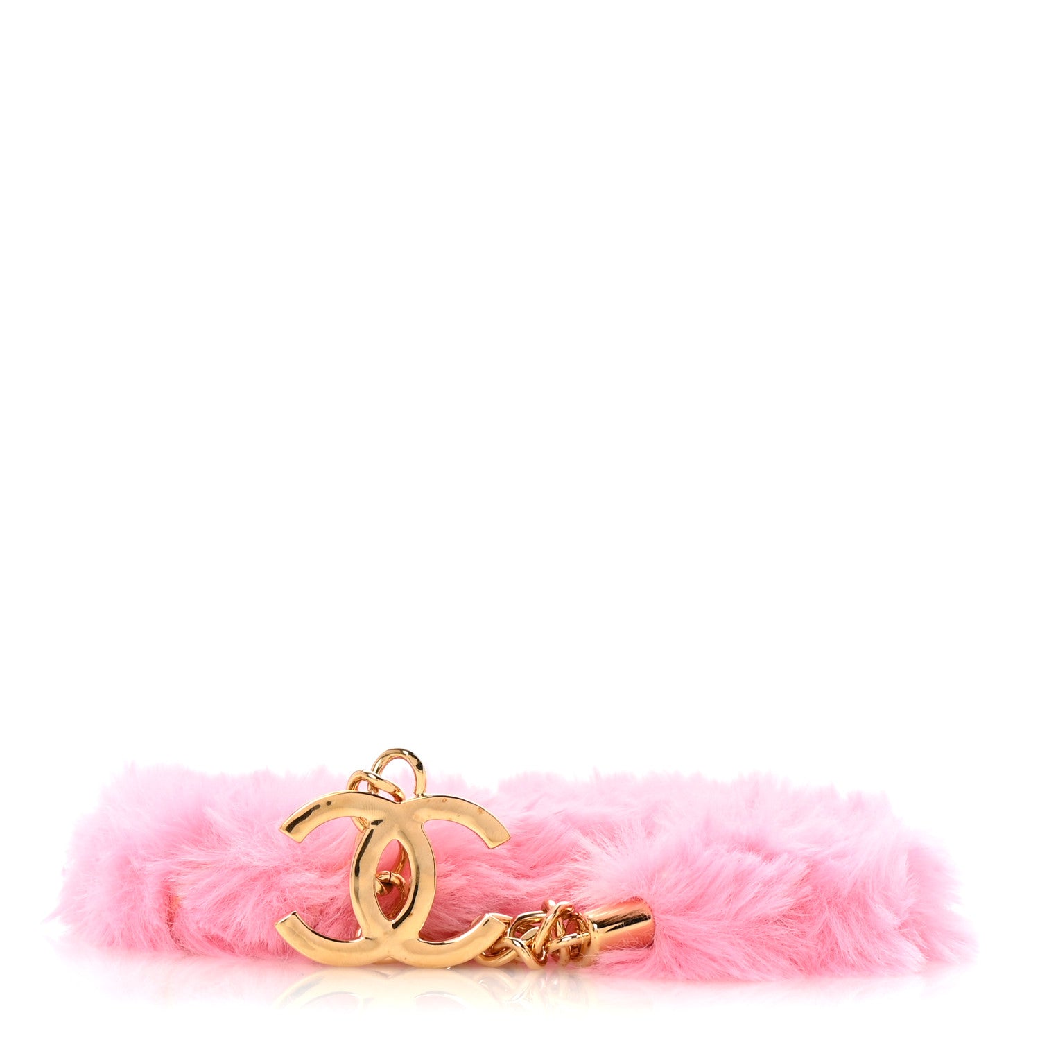 Chanel Fur CC Chain Belt 75 Gold Pink 1 of 4