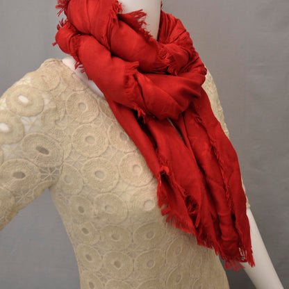 Louis Vuitton Wool Silk Monogram Shawl Rouge 2 of 4