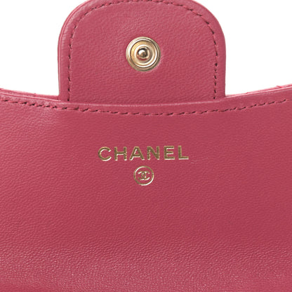 Chanel Lambskin Quilted Top Handle Flap Coin Purse With Chain Dark Pink 6 of 12