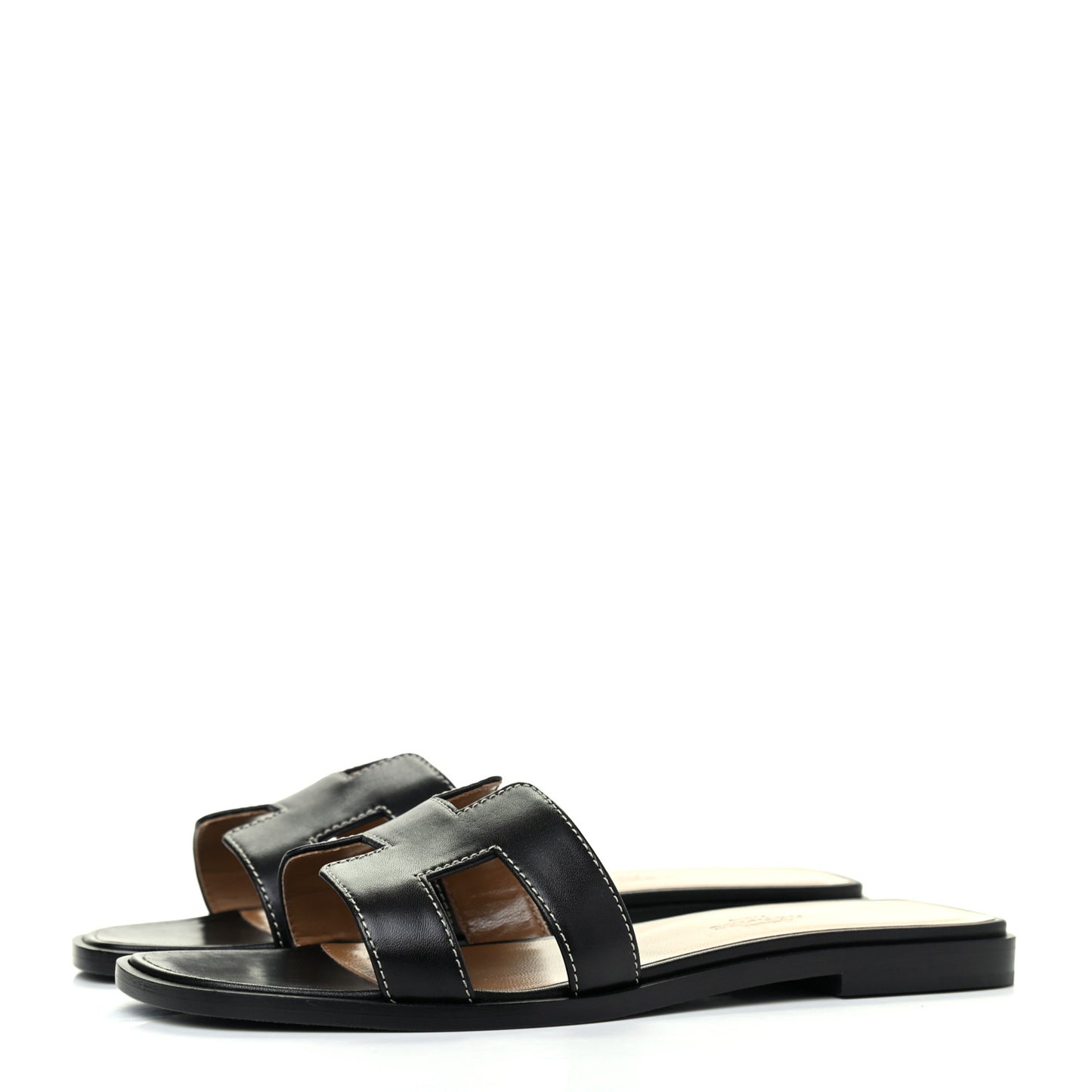 Box Calfskin Oran Sandals 36.5 Black
