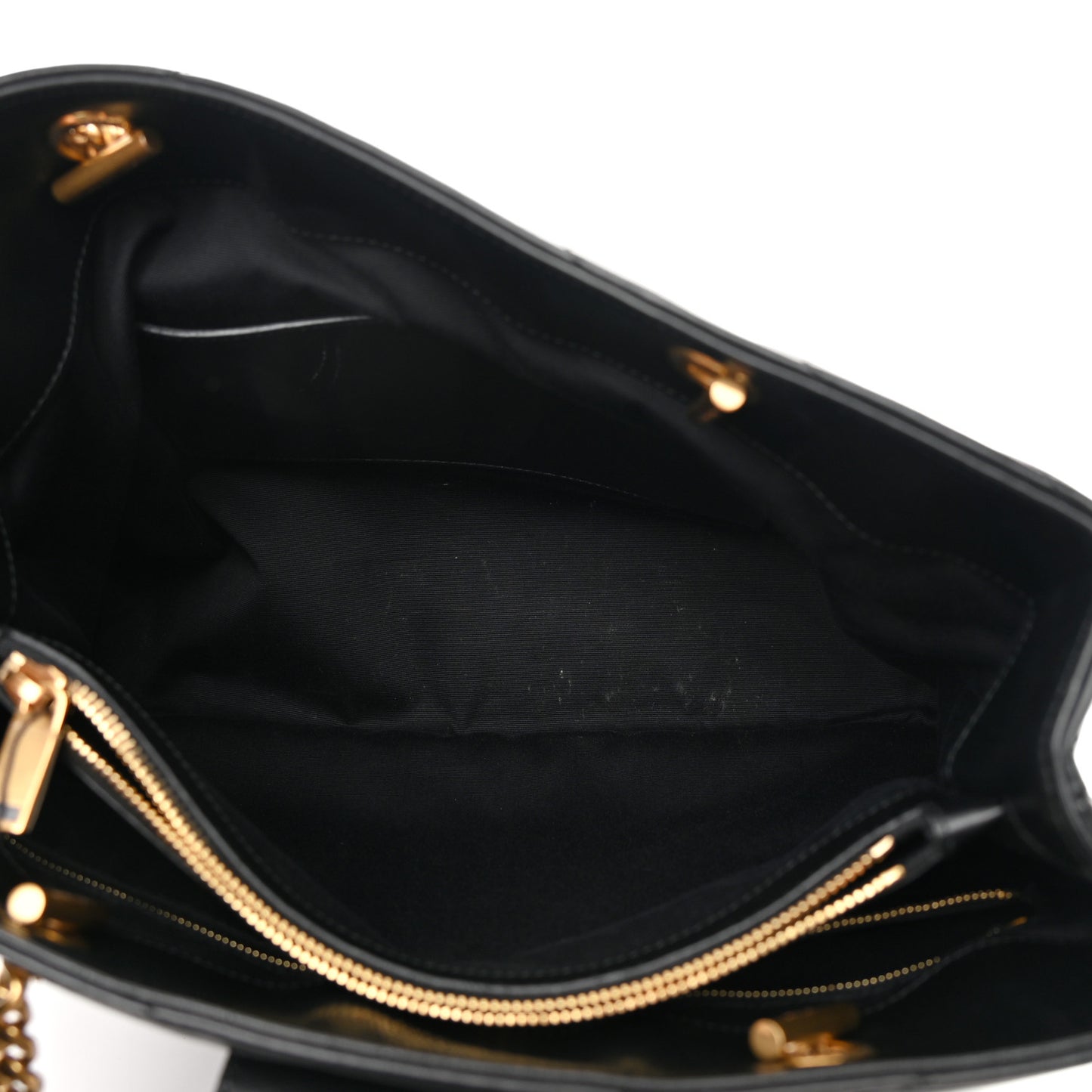 Calfskin Y Quilted Monogram Large Loulou Shopper Black