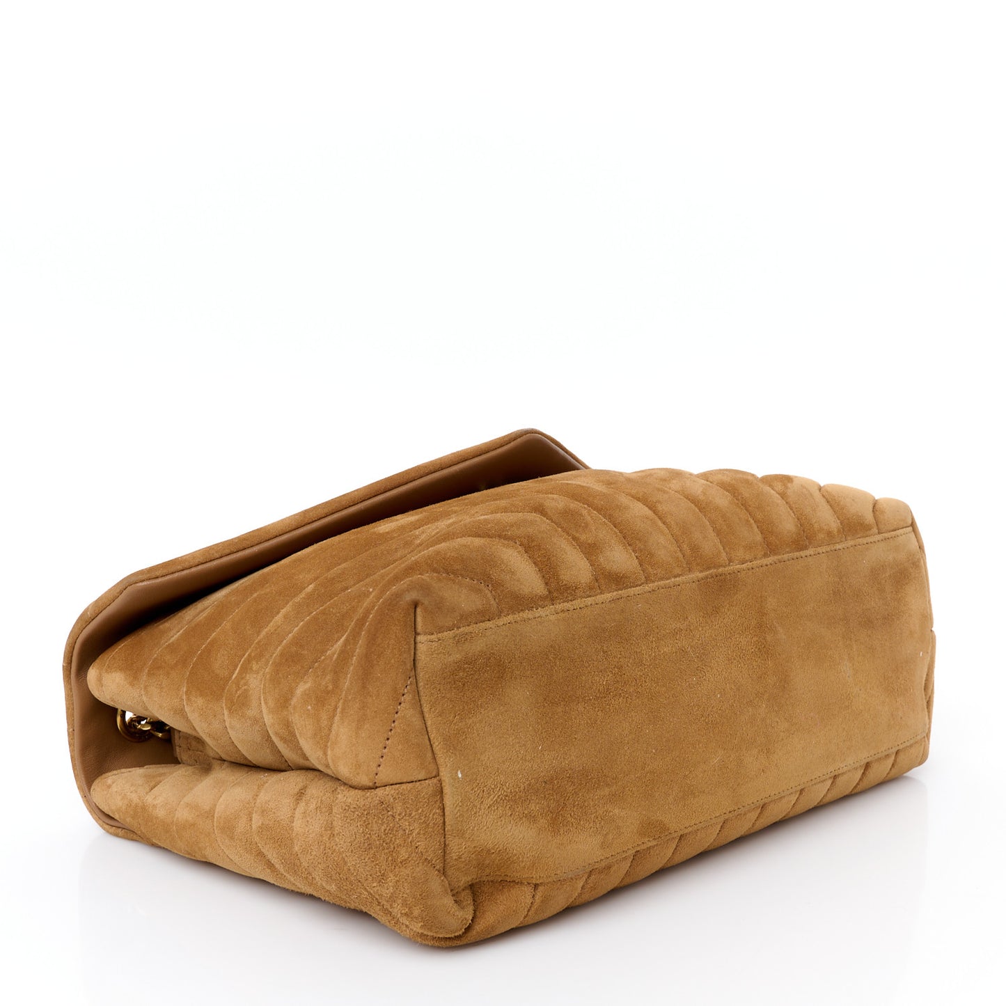 Suede Y Quilted Monogram Medium Loulou Chain Satchel Cinnamon