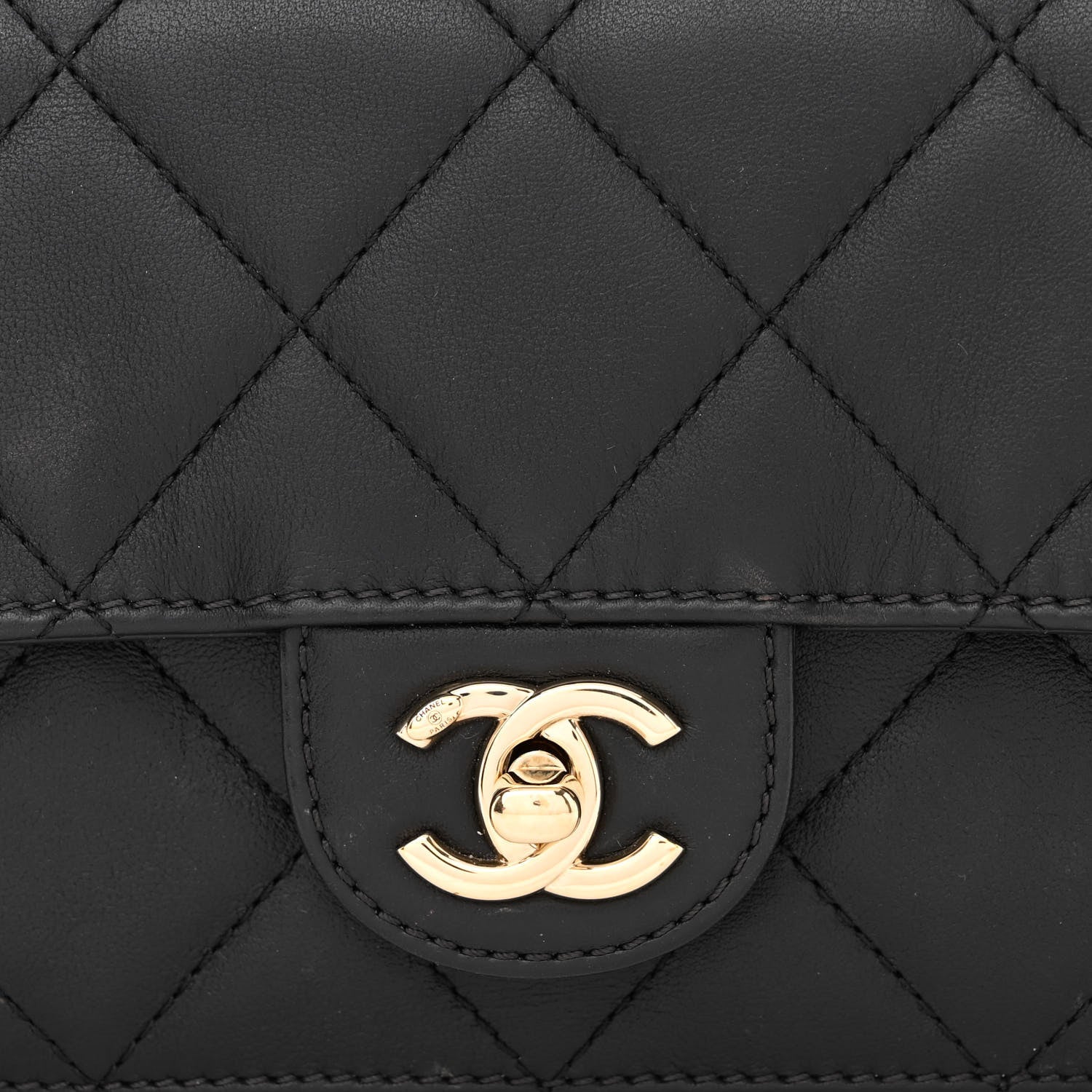 Chanel Calfskin Quilted Small Top Handle Flap Black 9 of 15