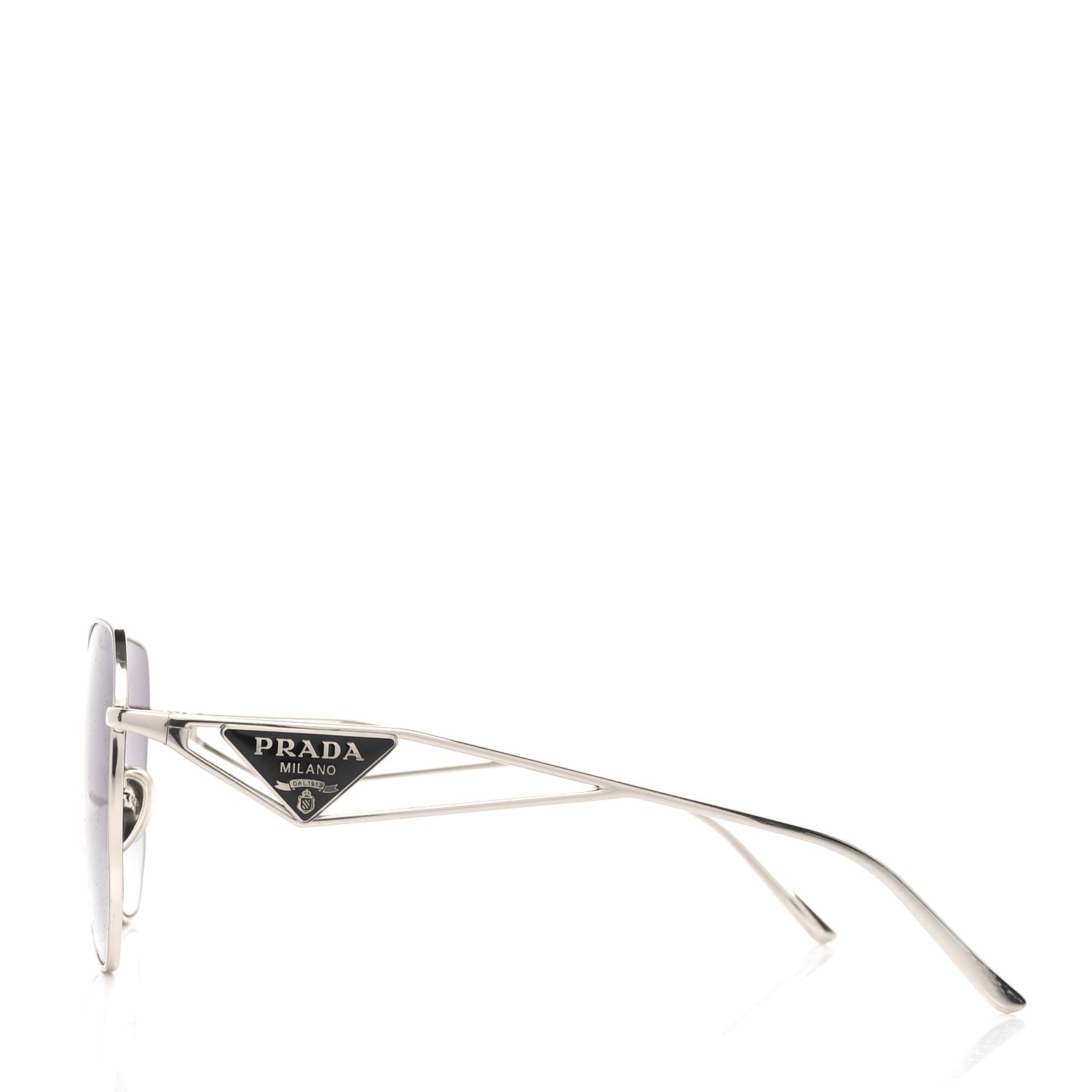 Prada Metal Symbole Triangle Logo Sunglasses SPR57Y Silver Black 4 of 8