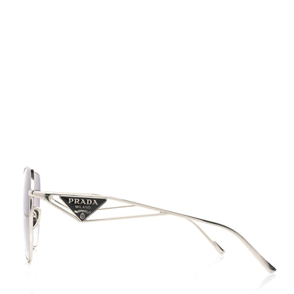Prada Metal Symbole Triangle Logo Sunglasses SPR57Y Silver Black 4 of 8