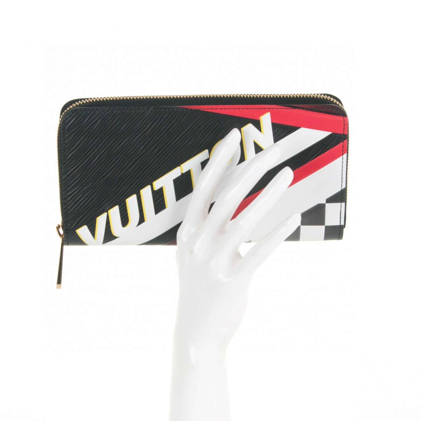 Epi Damier Race Zippy Wallet Black Yellow