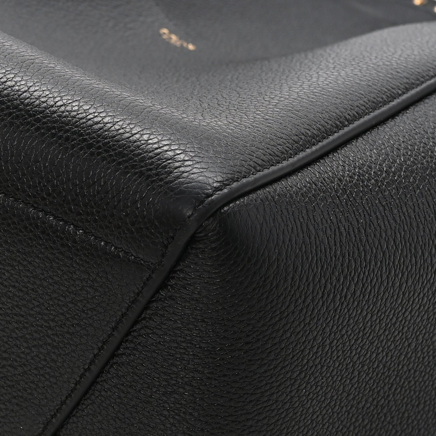 Celine Soft Grained Calfskin Sangle Bucket Bag Black 9 of 12