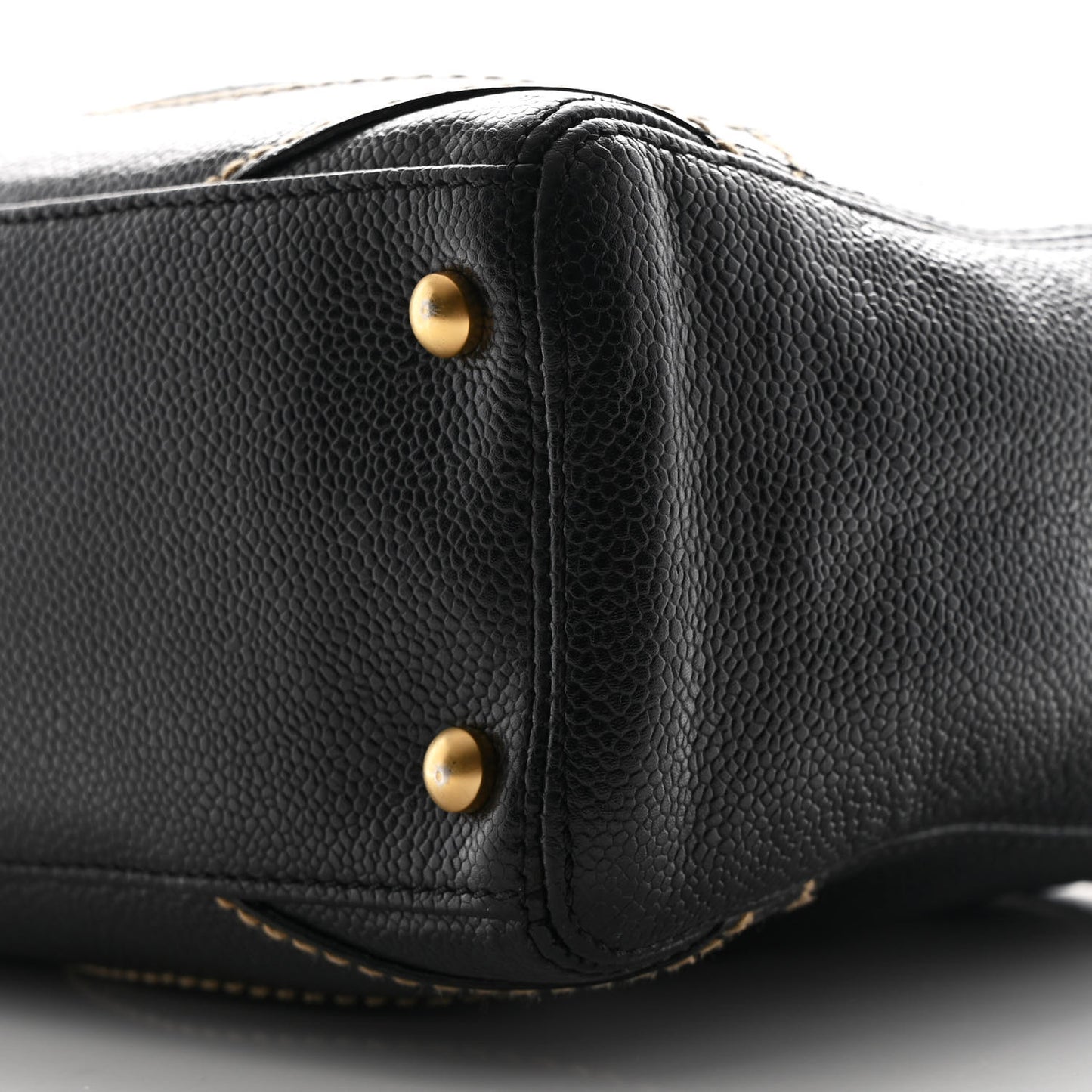 Caviar CC Stitched Small Tote Black