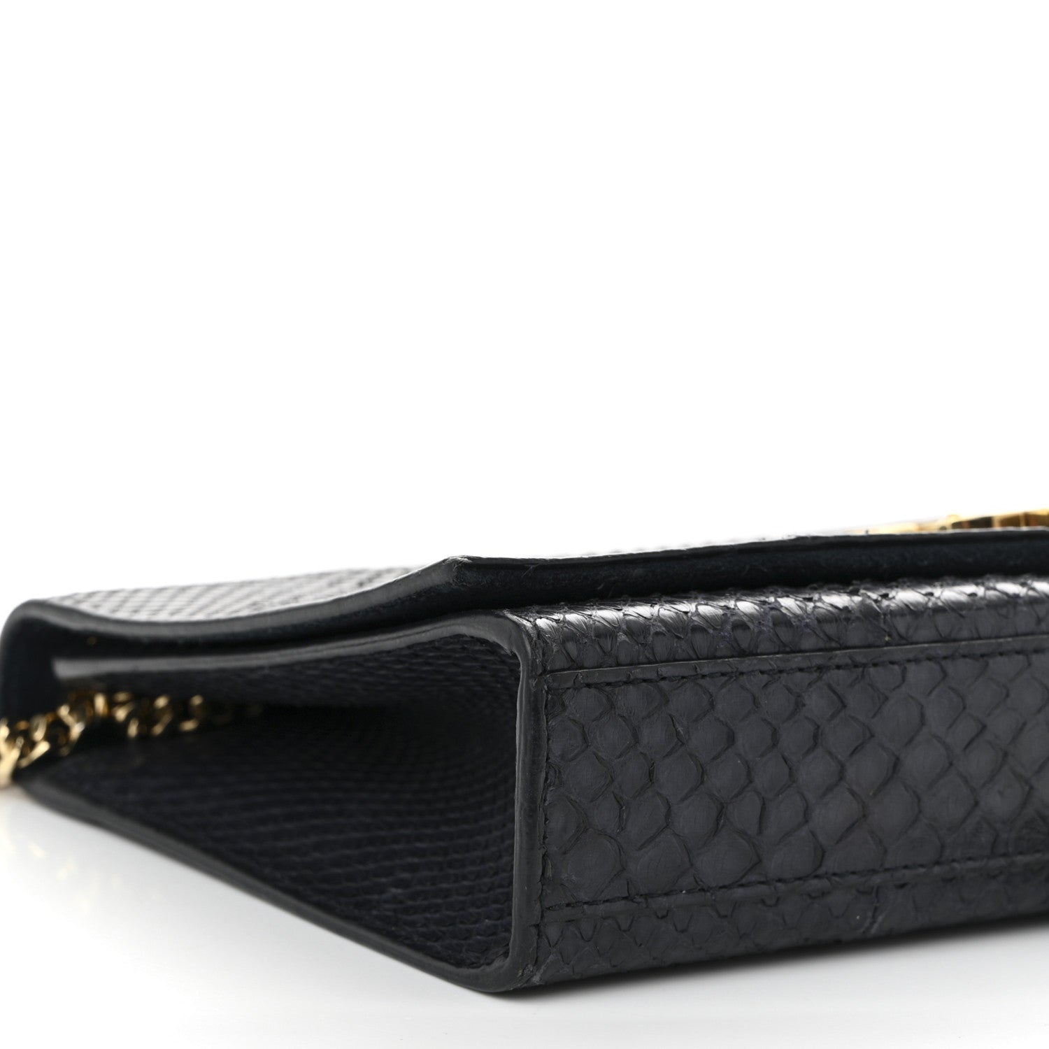 Saint Laurent Snakeskin Medium Classic Monogram Kate Tassel Satchel Marine 9 of 10