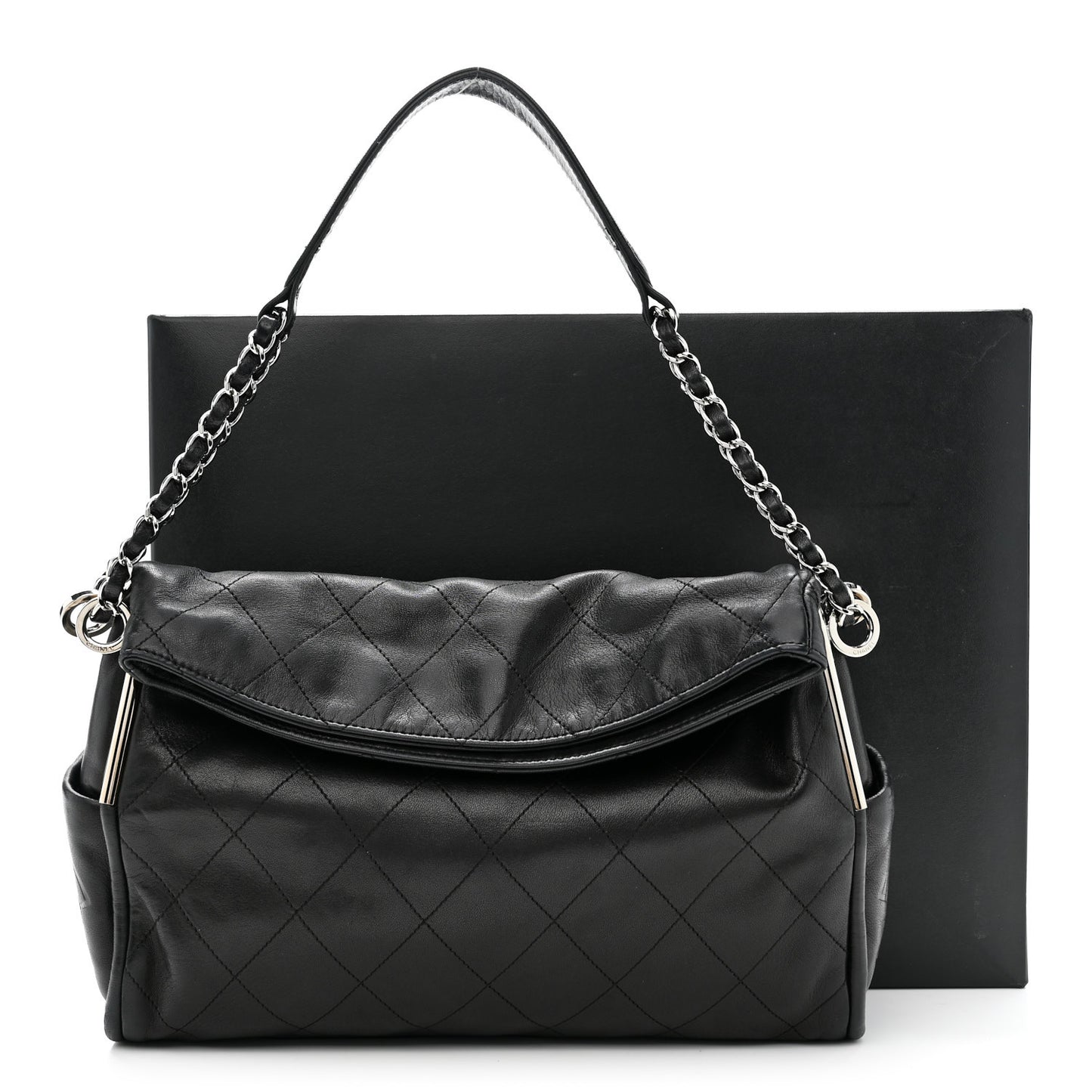 Lambskin Stitched Medium Ultimate Soft Tote Black