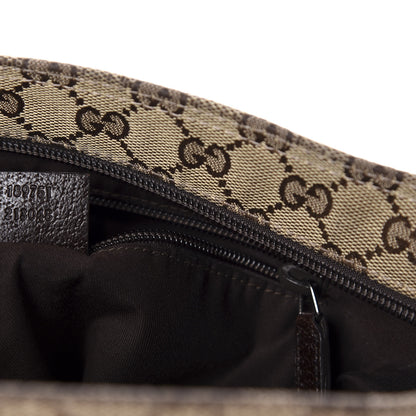 Gucci Monogram Web Medium Flat Messenger Bag Brown 9 of 10