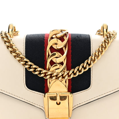 Gucci Calfskin Mini Sylvie Chain Shoulder Bag White 8 of 13