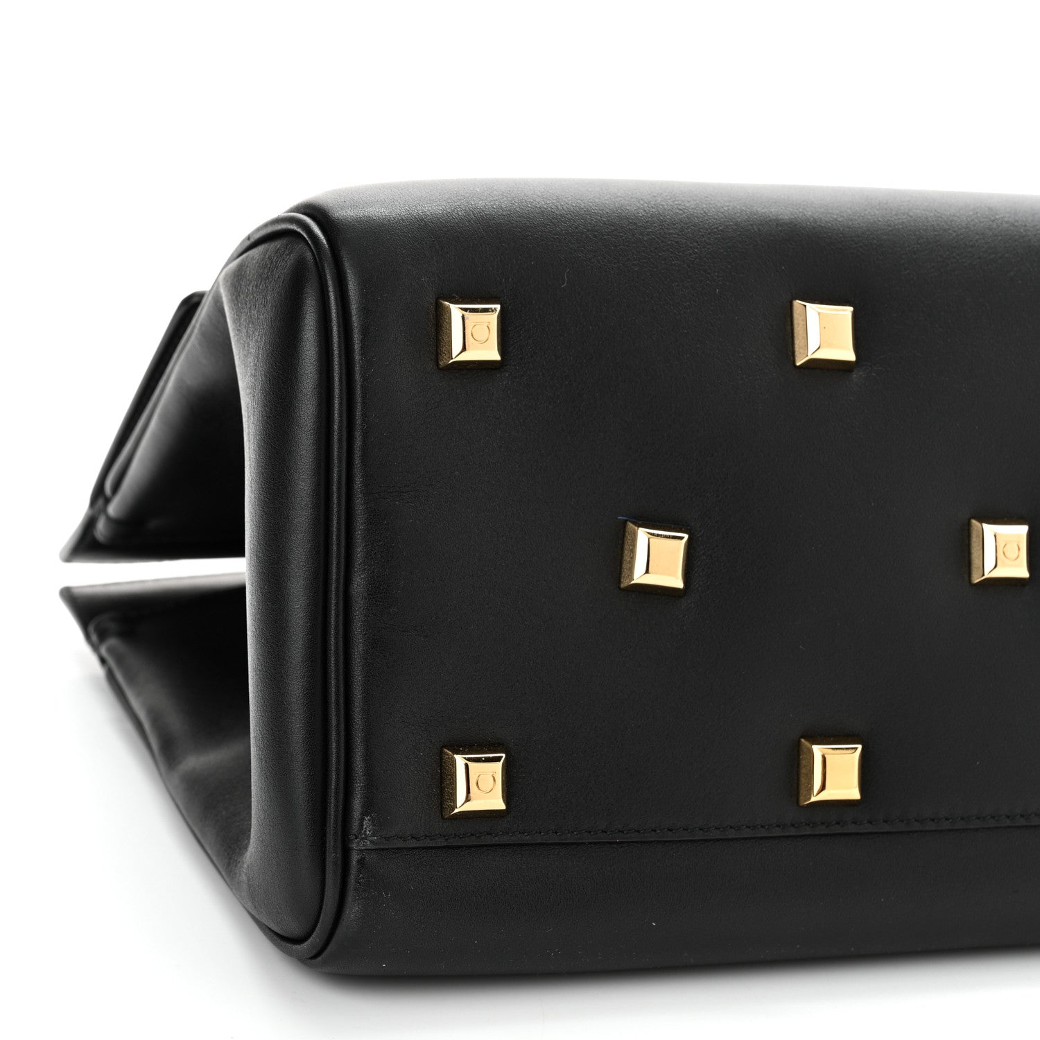 Salvatore Ferragamo Calfskin Medium Studio Bag Black 8 of 10
