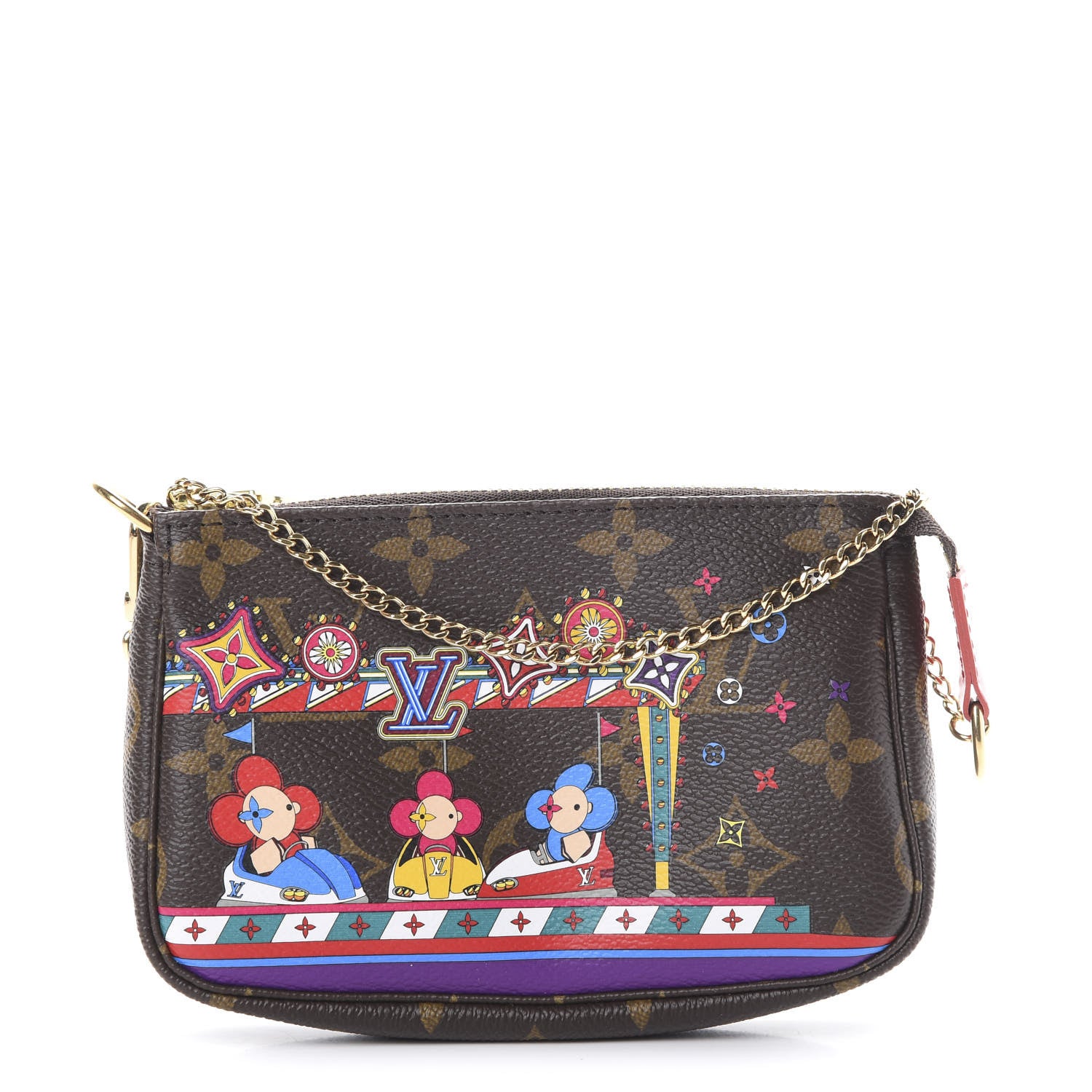 Louis Vuitton Monogram 2020 Christmas Animation Bumper Cars Mini Pochette Accessories Coquelicot 1 of 7