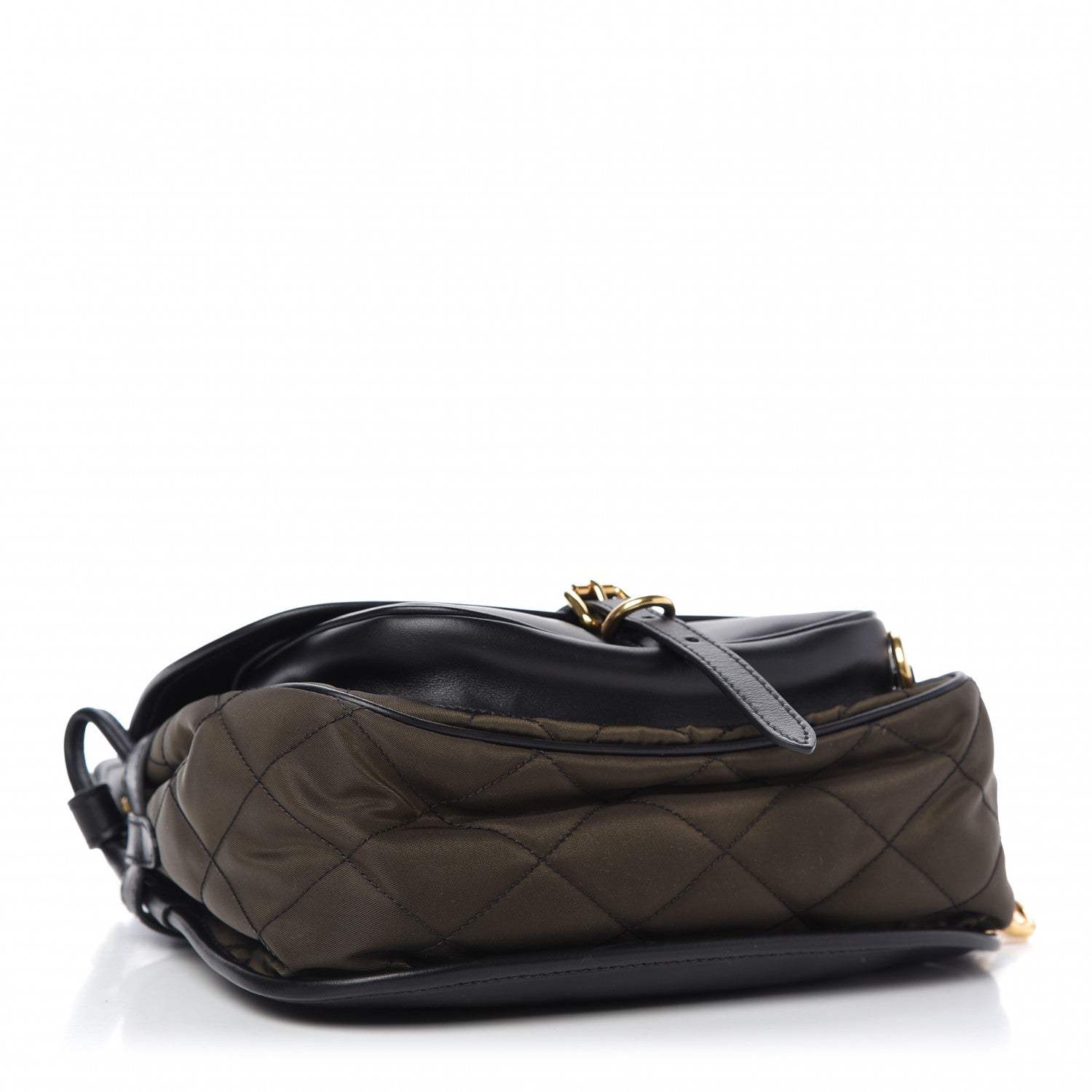 Prada Tessuto Nylon City Calfskin Quilted Crossbody Mimetico Black 4 of 9
