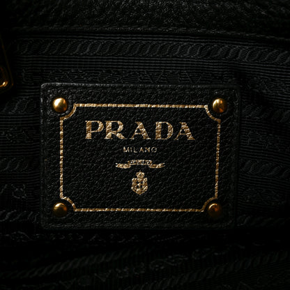 Prada Vitello Phenix Top Handle Bag Black 6 of 9
