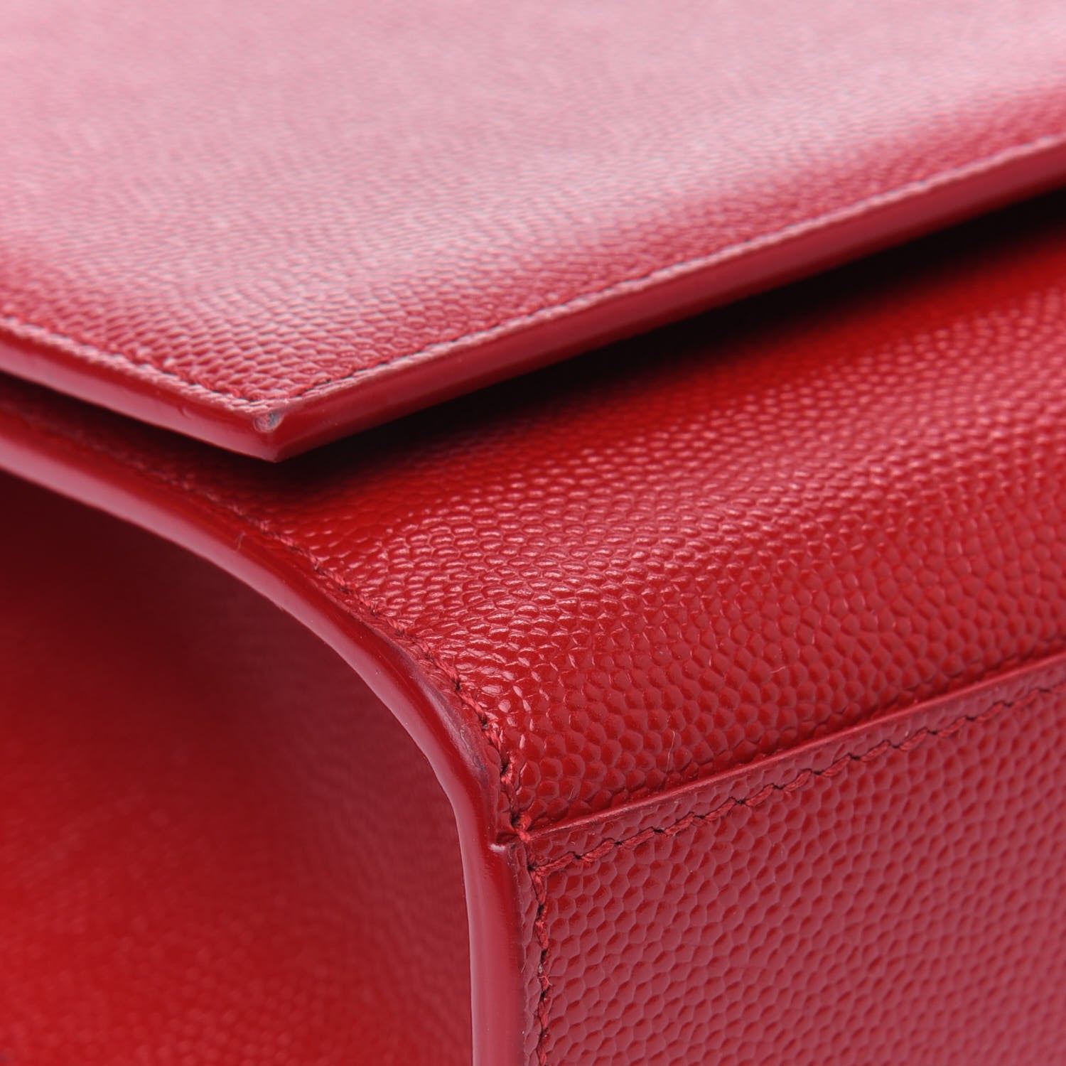 Saint Laurent Grain De Poudre Medium Monogram Kate Satchel Red 4 of 4