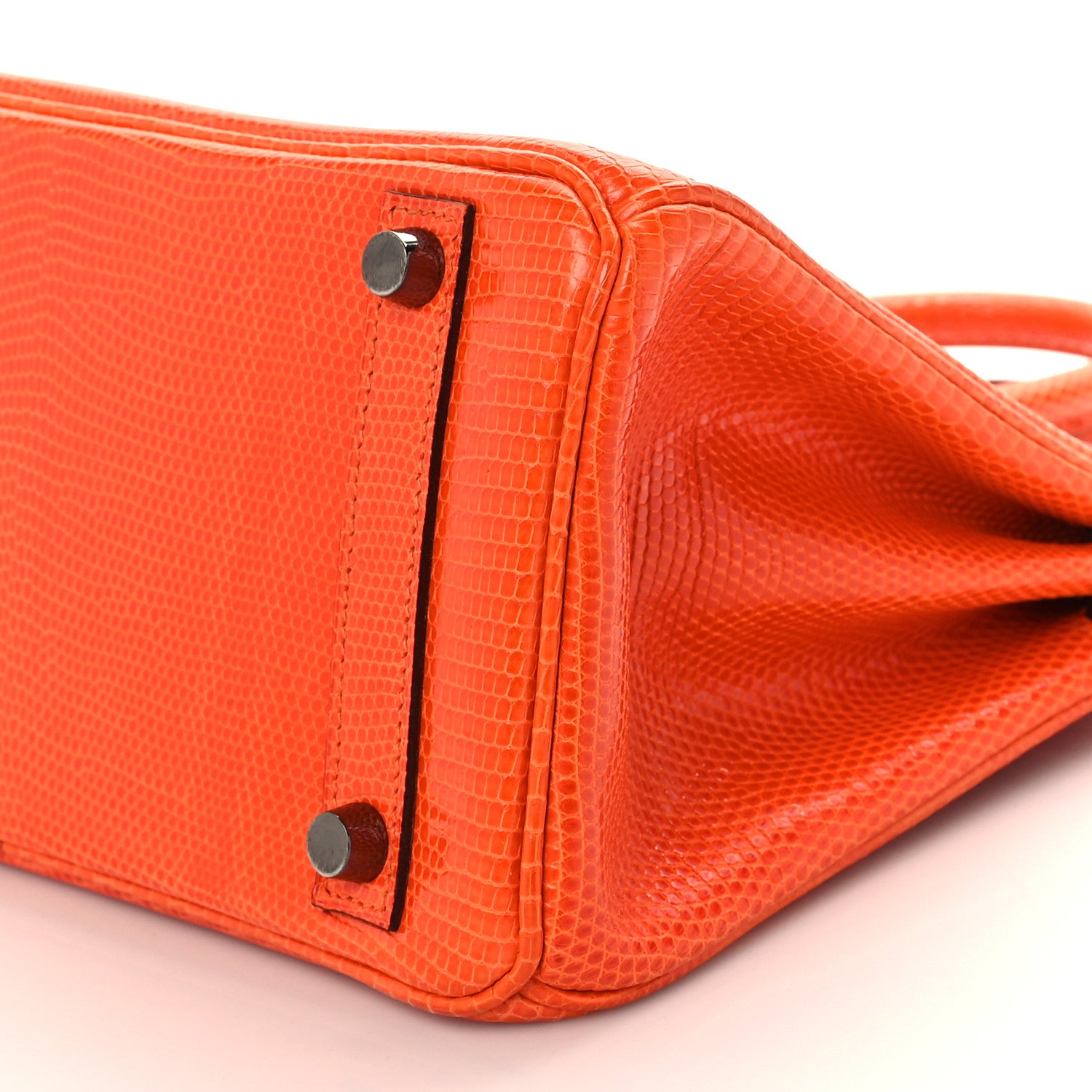 Hermes Lizard Birkin 25 Orange 8 of 9