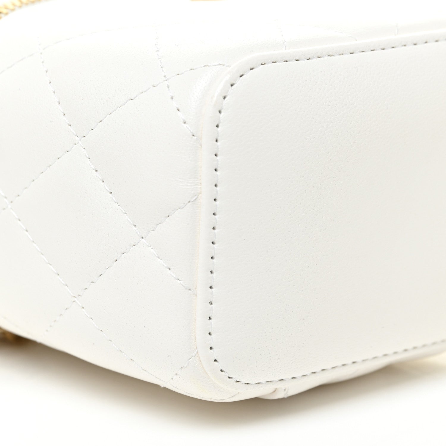 Chanel Lambskin Quilted My Chanel Lady Vanity Case With Chain White 9 of 13