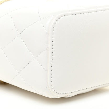 Chanel Lambskin Quilted My Chanel Lady Vanity Case With Chain White 9 of 13