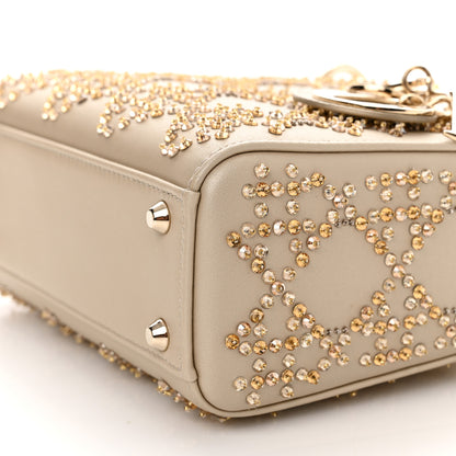 Christian Dior Metallic Lambskin Crystal Cannage Mini Lady Dior Platinum 9 of 9